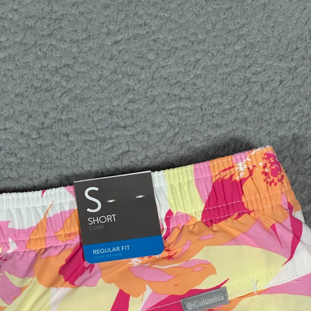 Columbia Shorts Womens Small Pink Orange Floral Sandy River Outdoor 5" New - Picture 8 of 10
